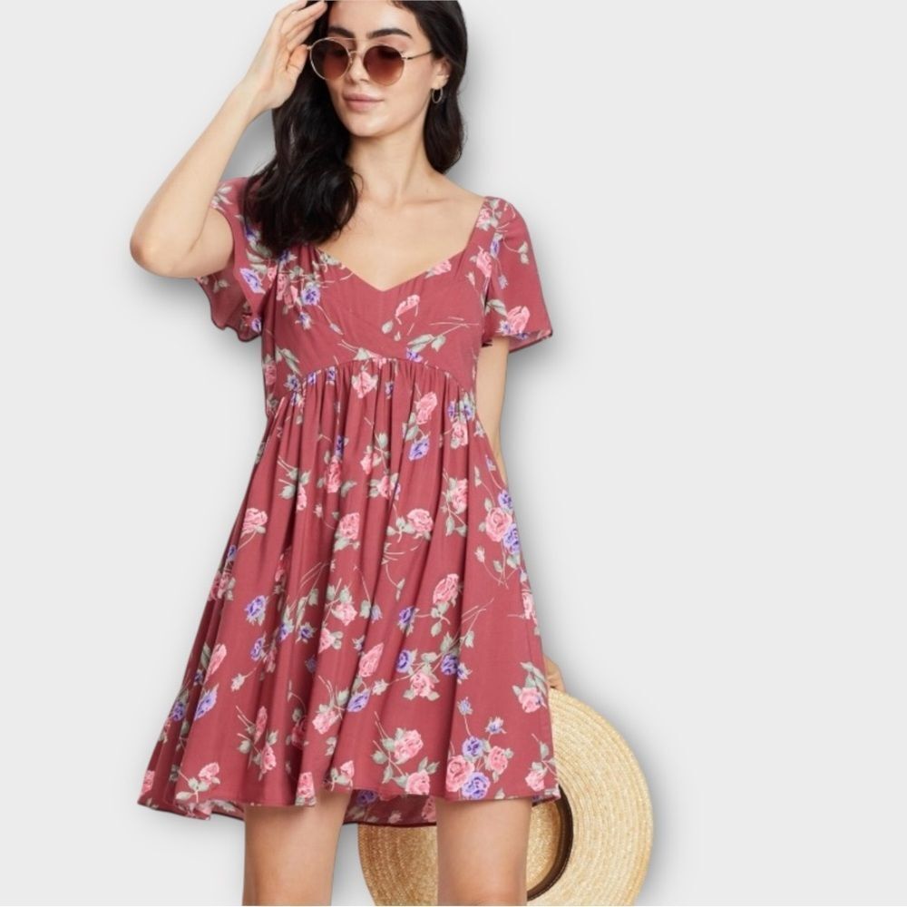 Anthropologie Auguste The Label Rosa Belle Floral Mini‎ Dress Women’s Size 8